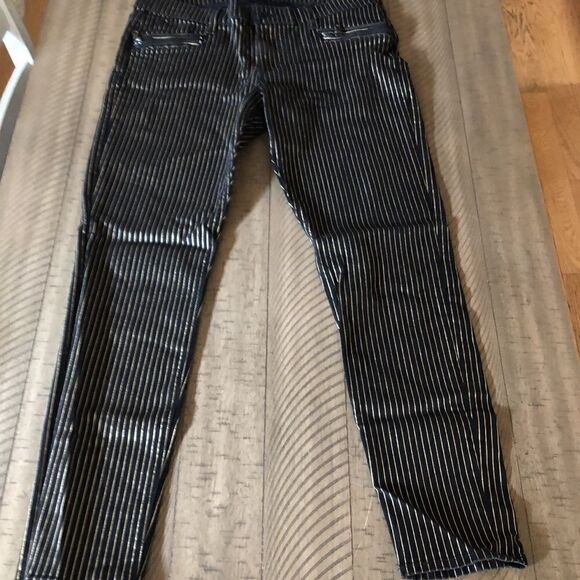 Hudson’s Spark ⚡️ SuperSkinny Gold Striped 5 Pocket Jeans 👖 Wow! - Picture 1 of 17